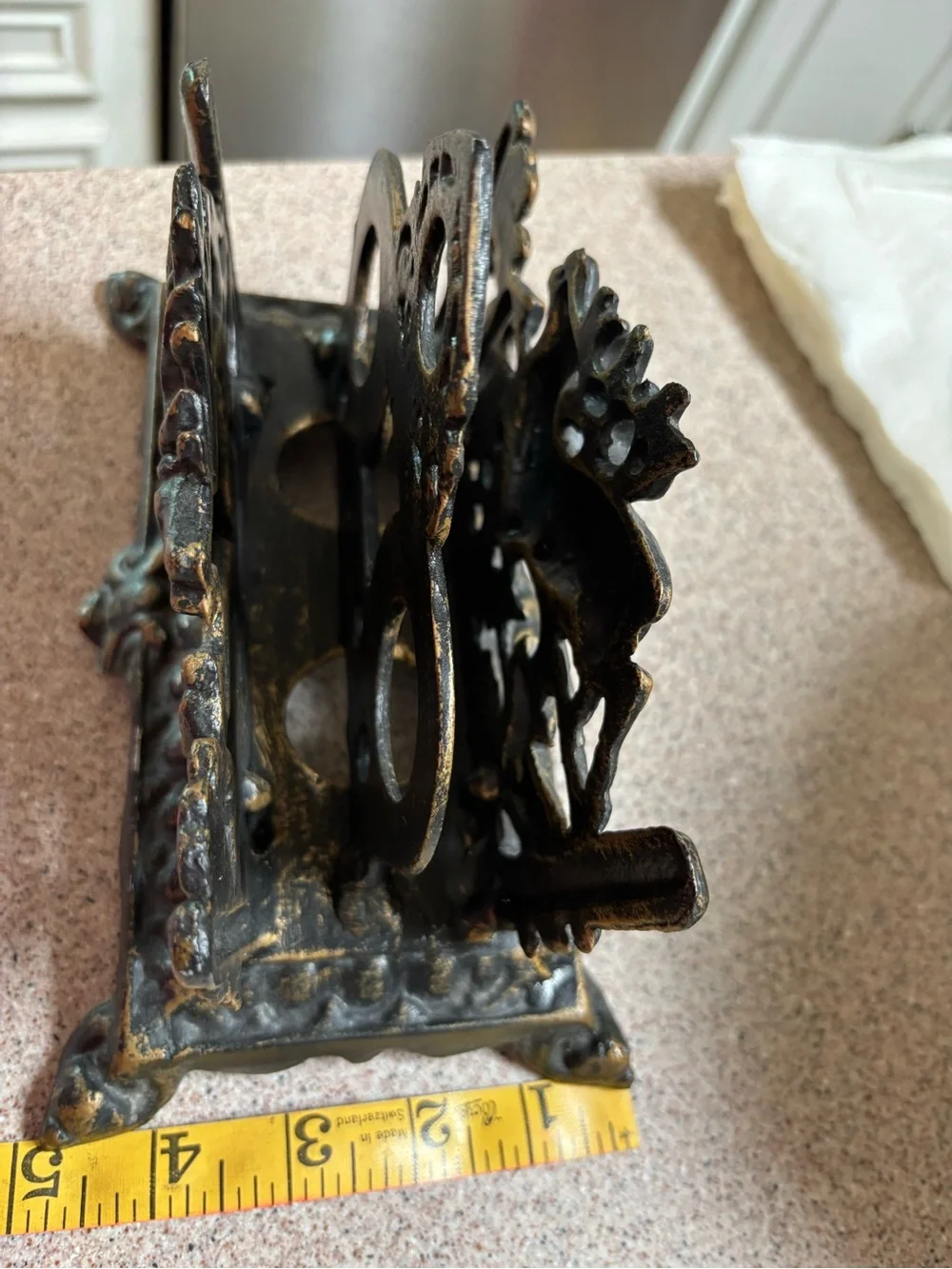 Vintage Metal Envelope Holder with the Hunt Scene,antique Brass finish.